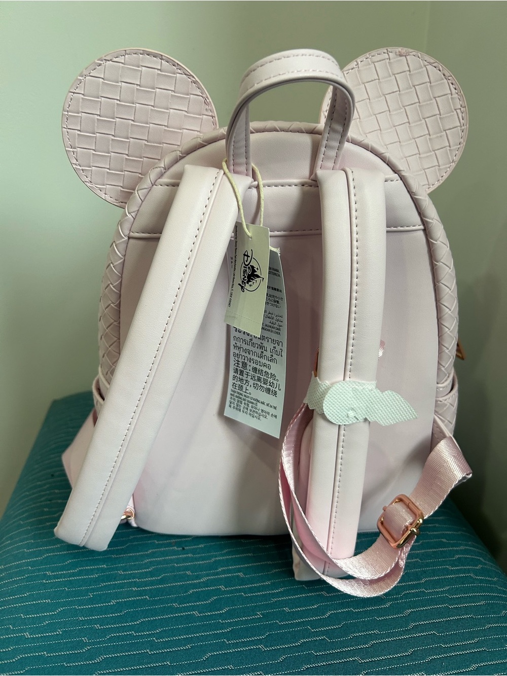 Disney Parks Loungefly Mini Backpack - Blush Pink Woven Mickey - Picture 10 of 10